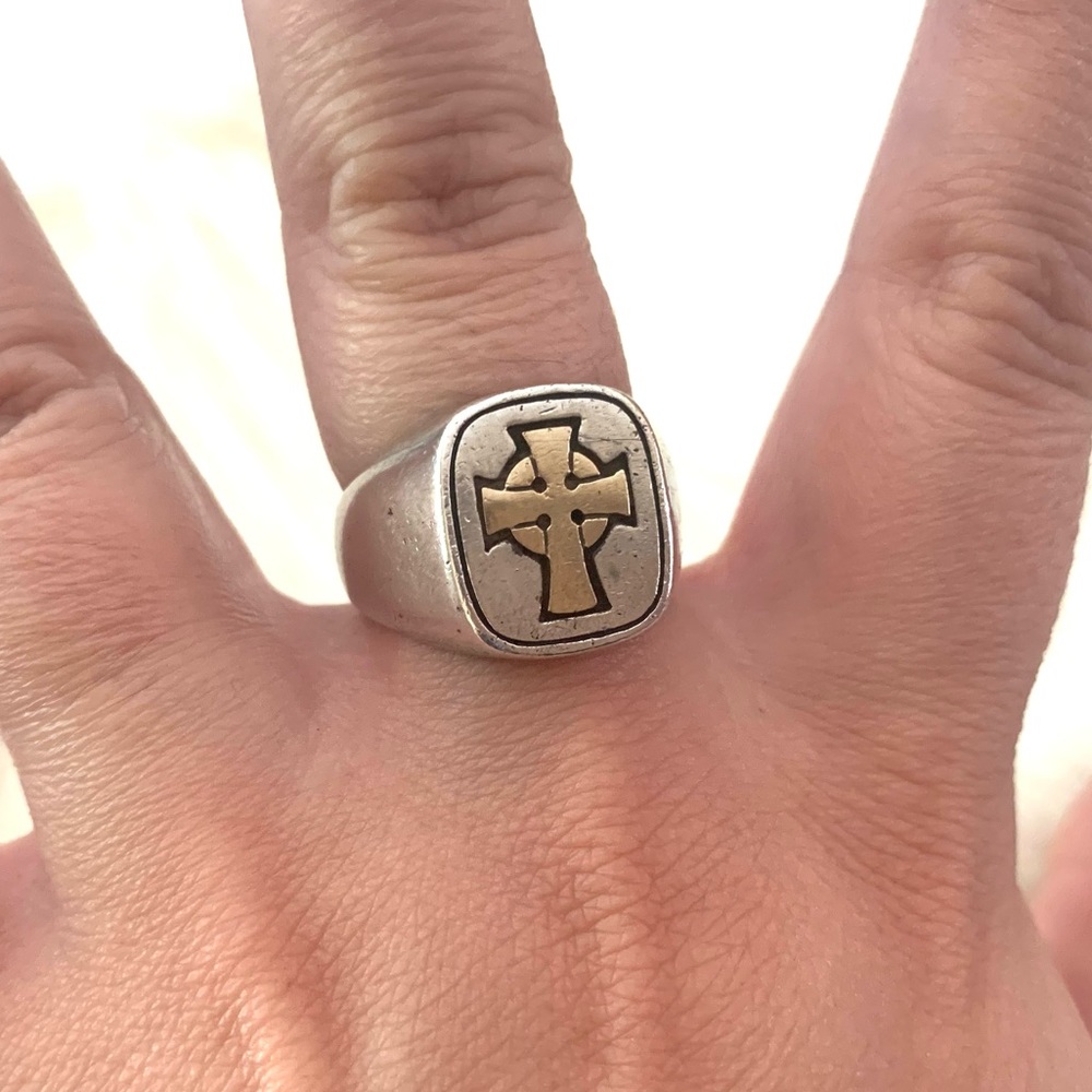 Vintage 14k James Avery Celtic cross ring men’s 9.5 - Picture 4 of 13